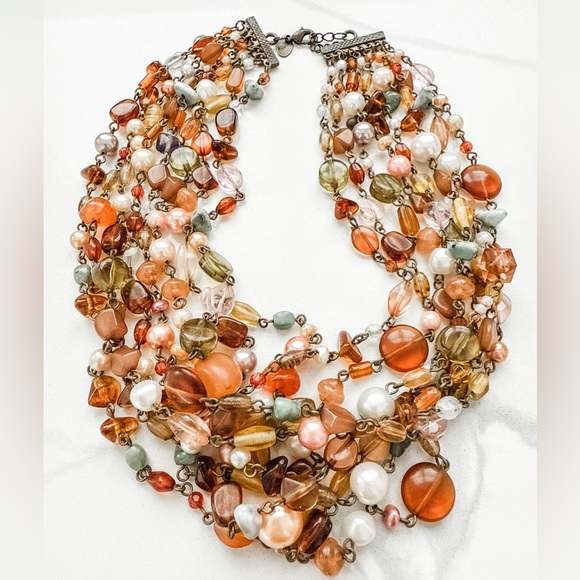 Lia Sophia Multi-Strand Beaded Statement Necklace - Picture 1 of 3